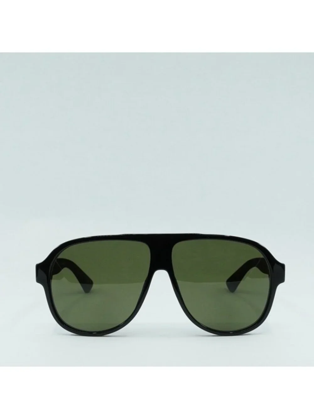 Gucci GG0009S 001 Sunglasses Black Aviator Frame, Green Lenses